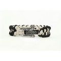 Survival Paracord Bracelet with Adjustable Buckle with Silver Logo